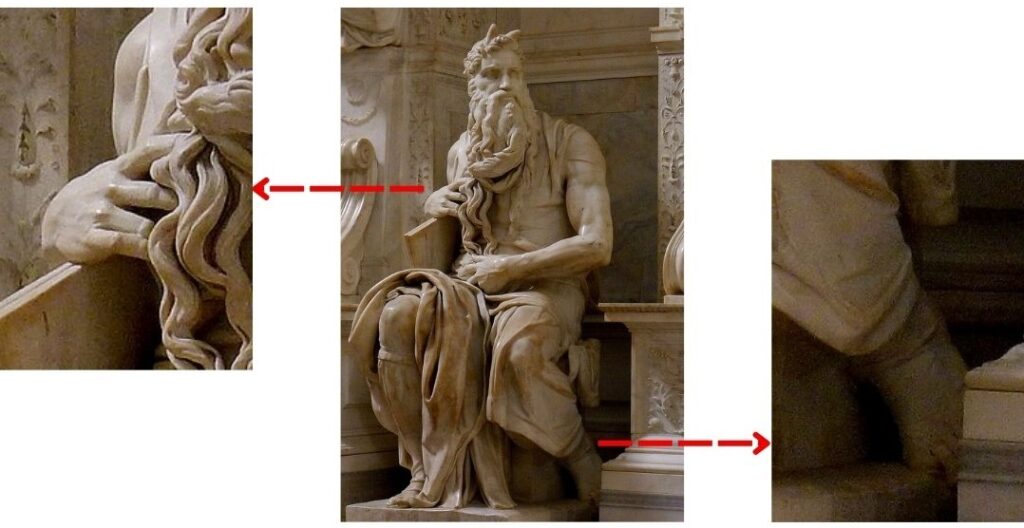 Imagem da escultura do profeta Moisés esculpida por Michelangelo.